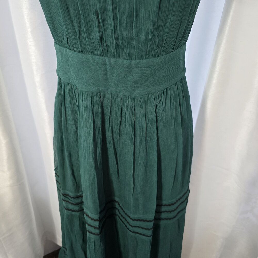 Boden Trim Detail Maxi Dress Deep Forest Green US 2 Womens Spring Photos Boho - Picture 3 of 12